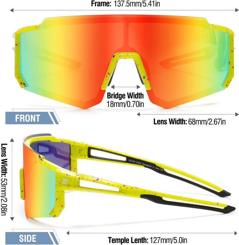 Duco Polarized Kids Sunglasses Youth Sports Cycling Shades Lightweight Frame UV400 Child Boys Girls Baseball SunGlasses DK310 - Image 2